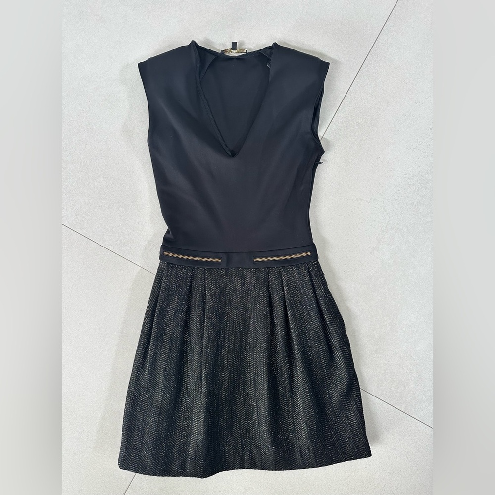 Maje Black Sleeveless Mini Dress Bubbles bottom size 1